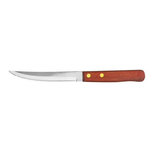 Μαχαίρι Steak Οδοντωτό Inox 12 εκ. Με ξύλινη Καφέ Λαβή, 38-2913, GTSA