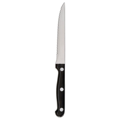 Μαχαίρι Steak Οδοντωτό Inox 12 εκ. Με ξύλινη Μαύρη Λαβή, 38-2915, GTSA