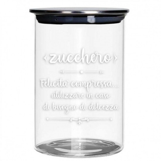 Βάζο Γυάλινο Με Μεταλλικό Καπάκι 1000ml Zucchero, 52609, MARVA HOME