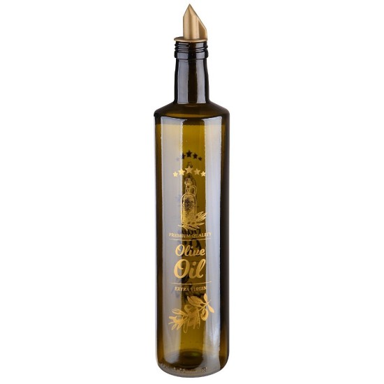 Γυάλινο Μπουκάλι Λαδιού Με Ροή, Χρυσά Γράμματα 750ml, 846001-2, MARVA HOME