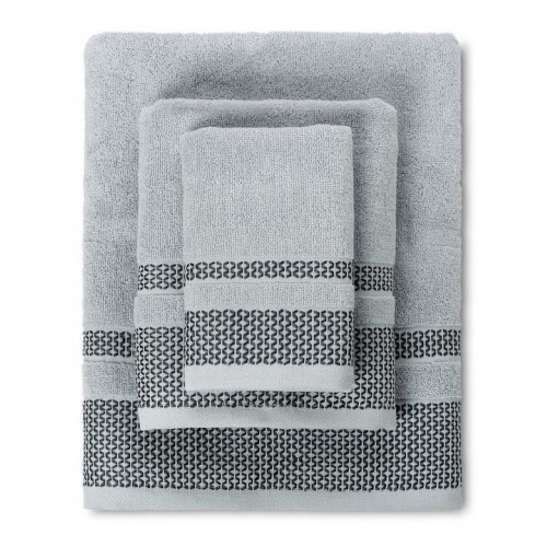Σετ 3 Τεμ. Πετσέτες Alvor Grey Βαμβακερές Premium,  02.521.10, CRYSPO TRIO