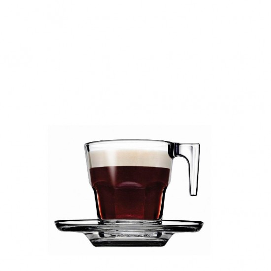 Φλιτζάνι Και Πιάτο Espresso Γυάλινο 70cc, Σετ 6 Τεμ,, Casablanca, SP95753G6, ESPIEL