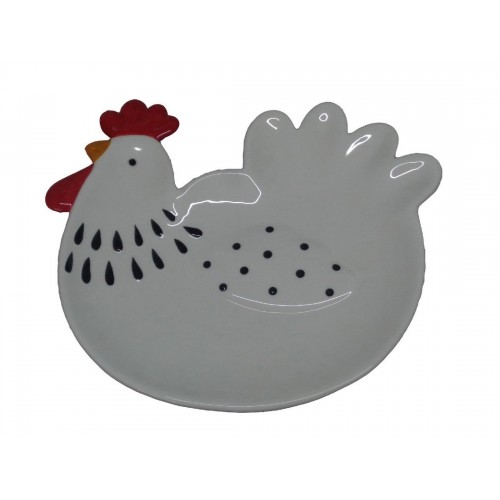 Πασχαλινή Κεραμική Πιατέλα Chicken Black Dot, 24,8x22,2x3εκ. 805185, MARVA HOME