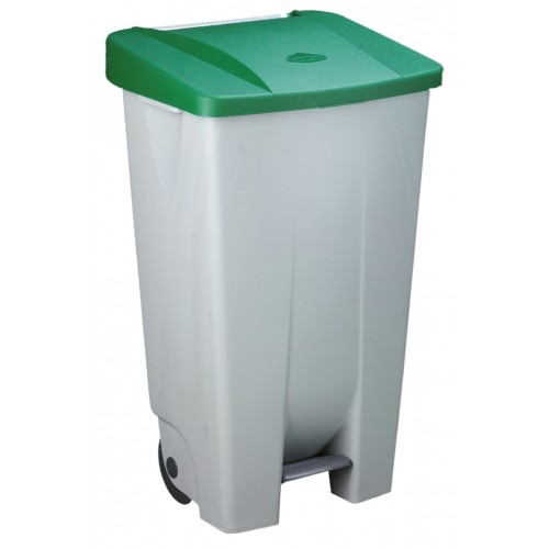 Κάδος Απορριμμάτων Με Πεντάλ 120lt Πλαστικός Με Πράσινο Καπάκι, 75-23400, GTSA