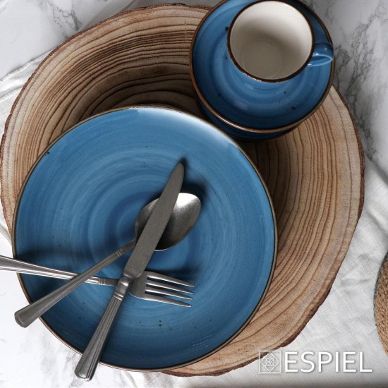  Πιάτο Βαθύ Spaghetti 27Χ5,5 εκ. Πορσελάνη, Terra Blue, TLF120K6, ESPIEL