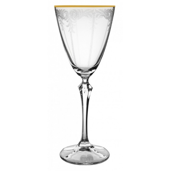 Ποτήρι Κρασιού Κολωνάτο Κρυστάλλινο 250ml, Σετ 6 Τεμ., Elisabeth Q8890/G, BOHEMIA