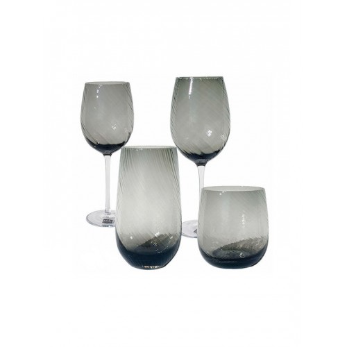 Ποτήρι Γυάλινo Κολωνάτο Κρασιού Γκρί 470ml Style, 5420112, HFA