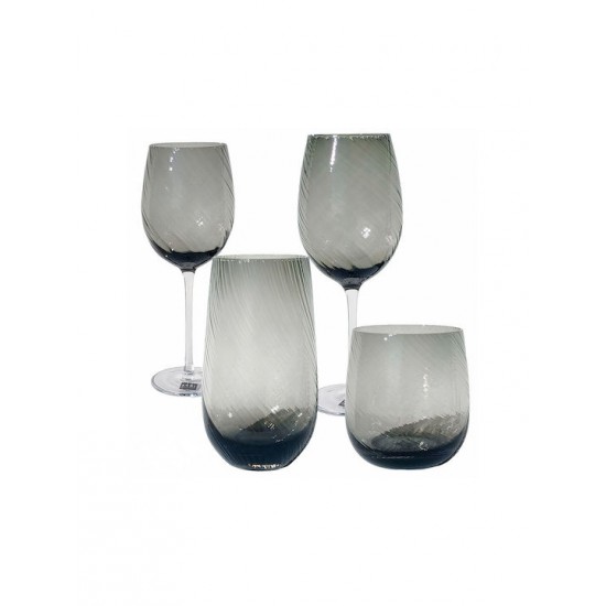 Ποτήρι Γυάλινo Κολωνάτο Κρασιού Γκρί 470ml Style, 5420112, HFA