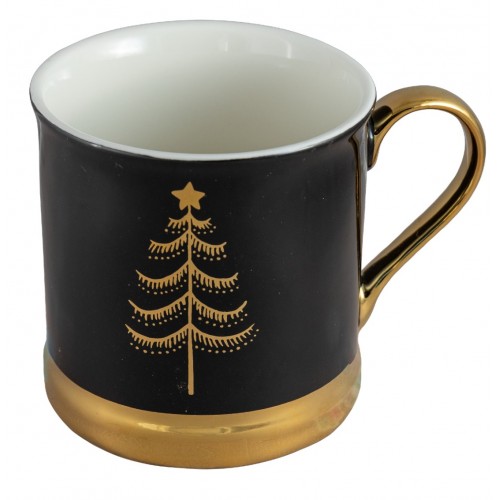 Κούπα Πορσελάνη Μαύρη Με Χρυσό 345ml, Christmas Premium Black, 5441110-3, HFA